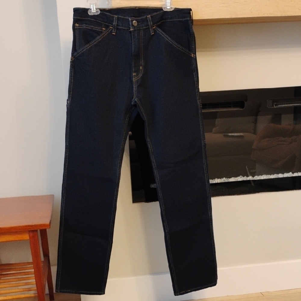 Levi's Men's Dark Blue Denim Workwear Jeans 34W 34L